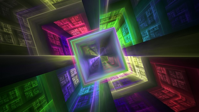 Free perspective technology fractal illustration