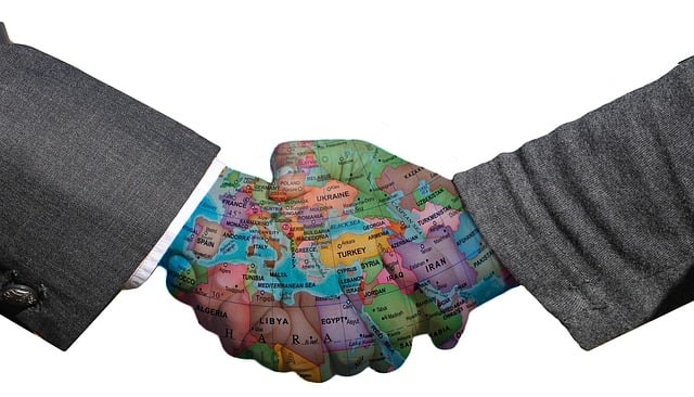 Free handshake understanding international understanding illustration
