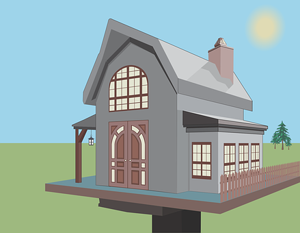 Casa, Perspectiva, Construção, Ícone