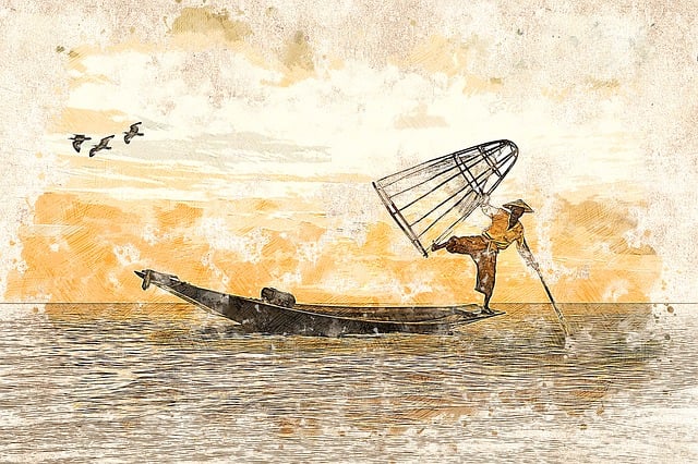Free fisher man person illustration
