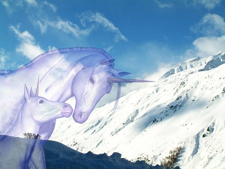 Unicórnio, Neve, Natureza, Inverno