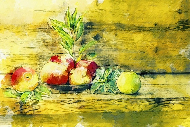 Apfel, Rot, Grün, Obst, Gesund