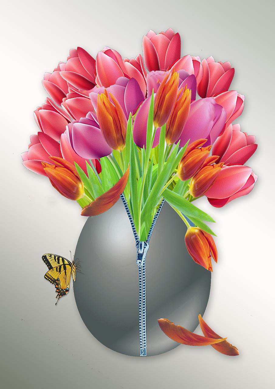 Free easter tulips flower illustration