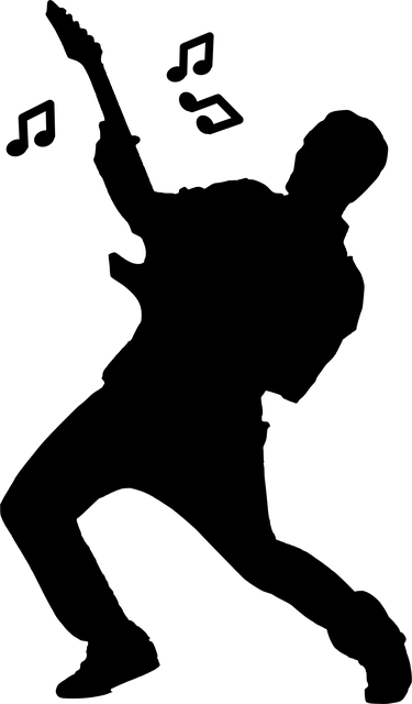 Free silhouette guitar guitarist vector
