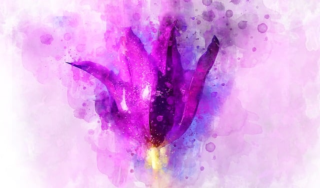 Free rose purple watercolor illustration