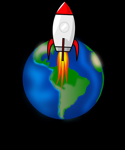 Free rocket space earth illustration