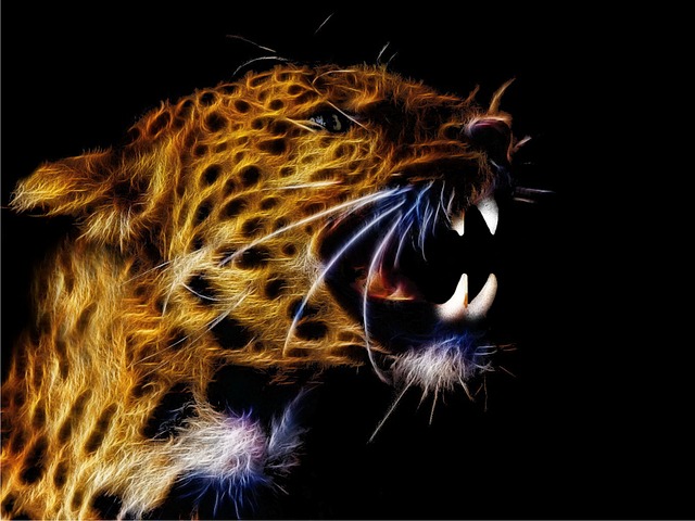 Free fractalius leopard big cat illustration
