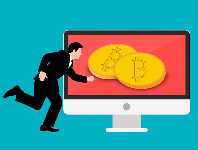 Free blockchain bitcoin businessman illustration