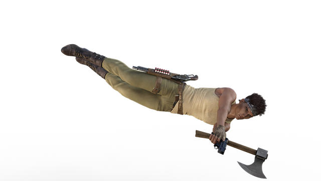 Free a man poses action 3d character illustration