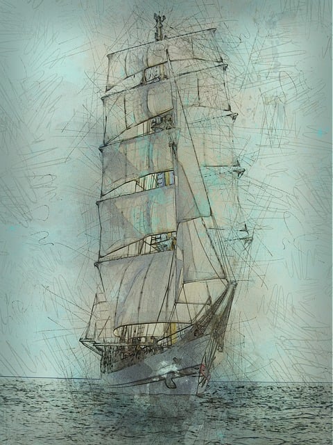 Free schooner tall ship nautical illustration