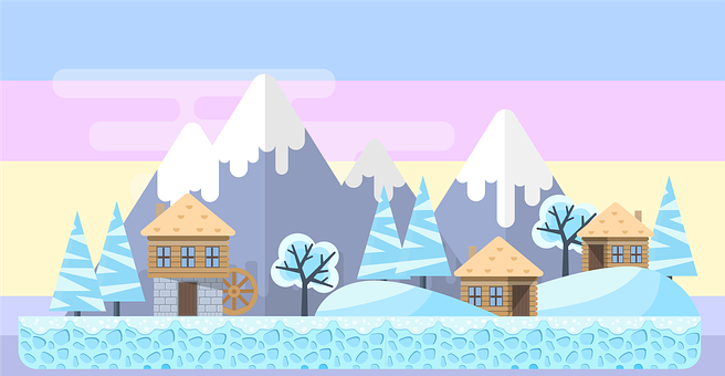 Paisaje, Invierno, Escena