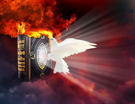Taube, Flamme, Natur, Wolken, Bibel