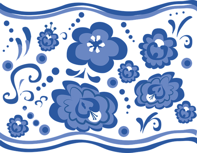 Free russia russian style gzhel vector
