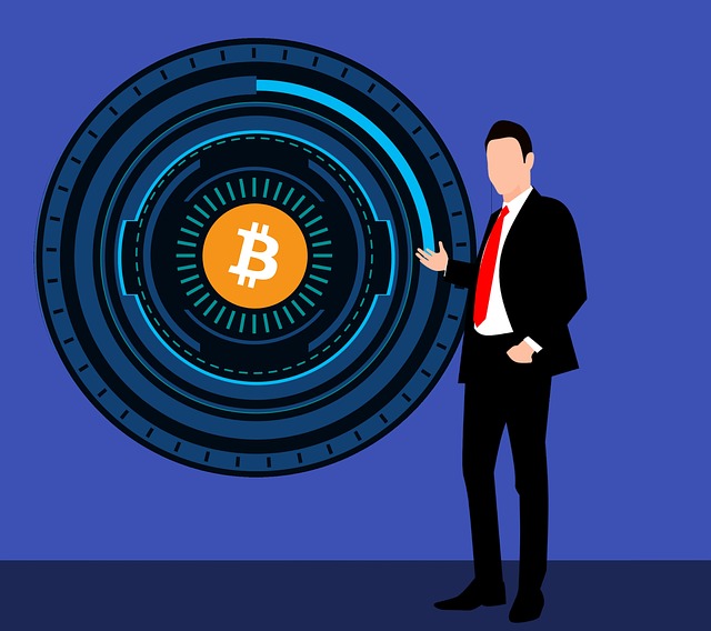 Free block chain bitcoin cryptocurrency illustration