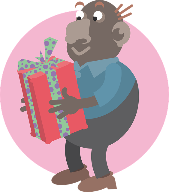 Free man parcel gift illustration