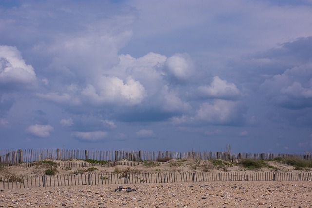 Flodbred, Strand, Hegn, Skyer, Sand