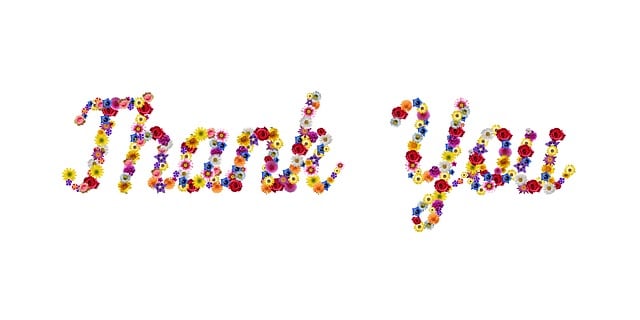Free thank you flower blossoms illustration