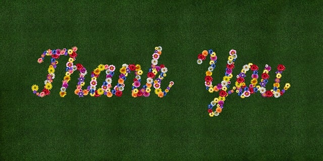 Free thank you flower blossoms illustration