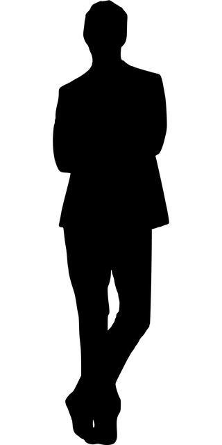 Free silhouette business man looking vector