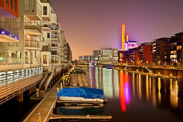 Nachtaufnahme, Frankfurt, Westhafen