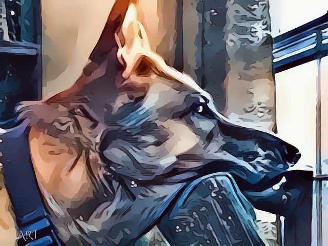 Free german shepherd dog police dog illustration