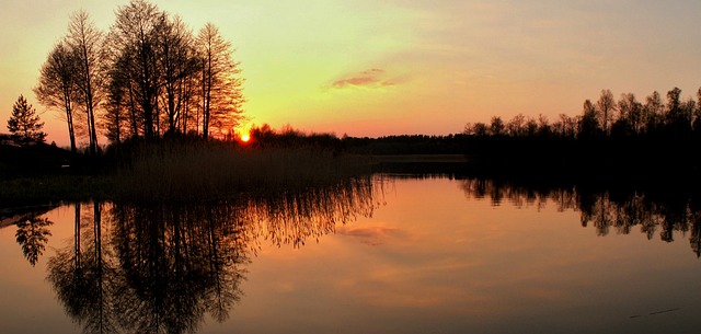 Free Sunset The Wave Is Reflected photo and picture