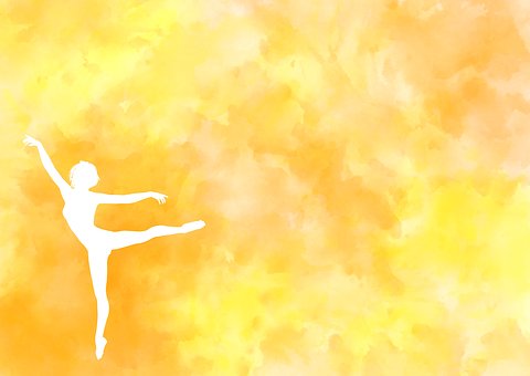 Frau, Silhouette, Tanz, Aquarelle