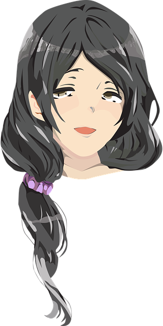 Free woman head girls head black hair woman vector