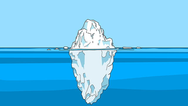 Free iceberg above water illustration