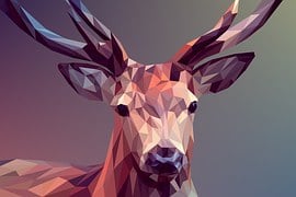 Deer, Polygons, Art, Design