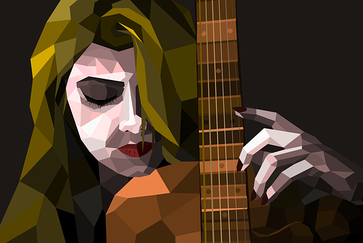 Frau, Gitarre, Musik, Porträt
