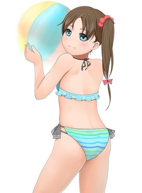 Woman bikini anime panties