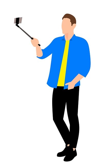 Free selfi isolated man illustration