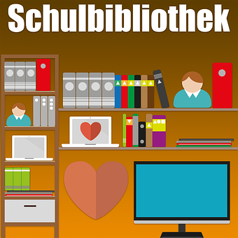 Schulbibliothek, Schule, Lesen, Lernen