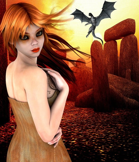 Free woman adult mythical illustration