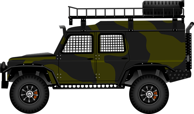 Free army uk landrover illustration