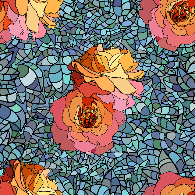 Free pattern rose yellow vector