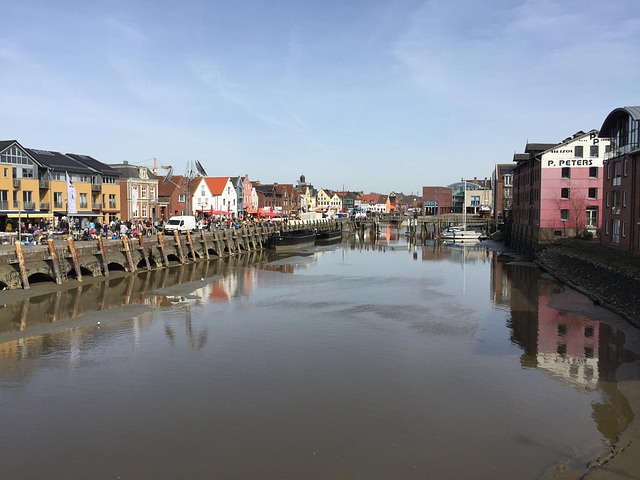 Husum, Havn, Kyst, Nordsøen, Ebbe, Vand