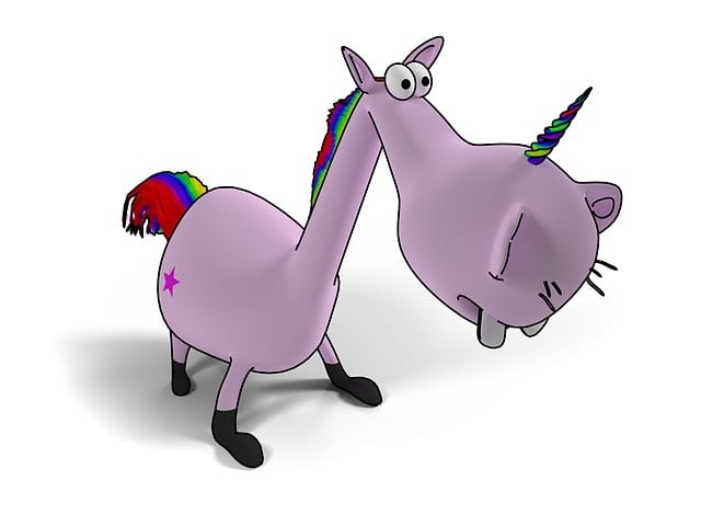 Free unicorn drawing coloured illustration