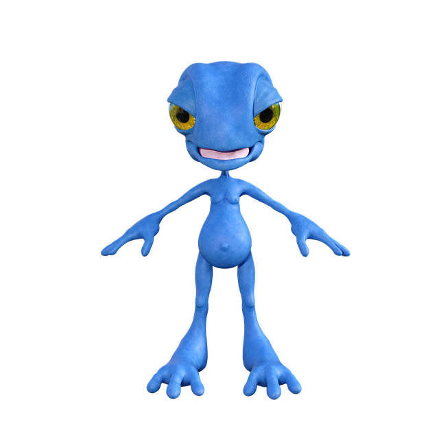 Free monster blue figure illustration