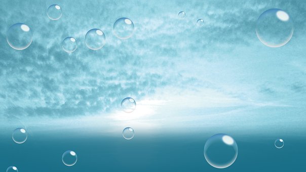 Clar, Balon, Apă, Blue Bubbles