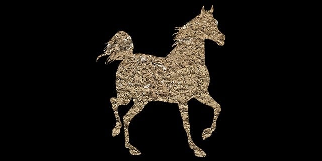 Hest, Dyr, Vintage Hest, Lav Poly, Ri