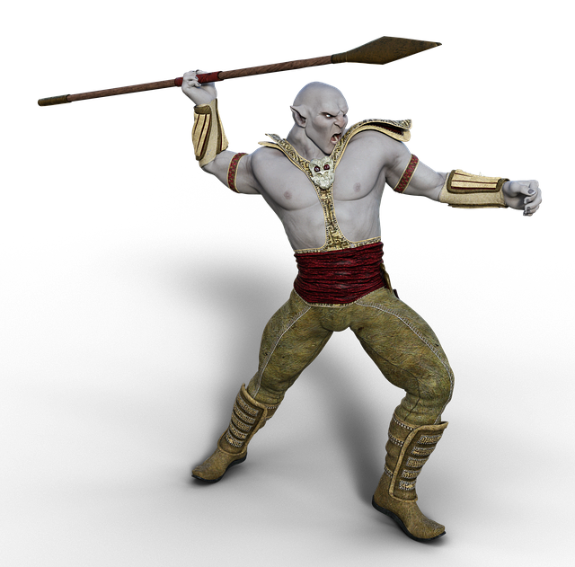 Free ork warrior spear illustration
