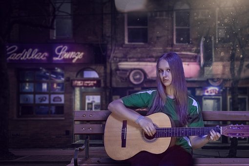 Free Guitar Young Woman photo and picture