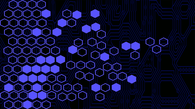 Free blue hexagons backdrop vector