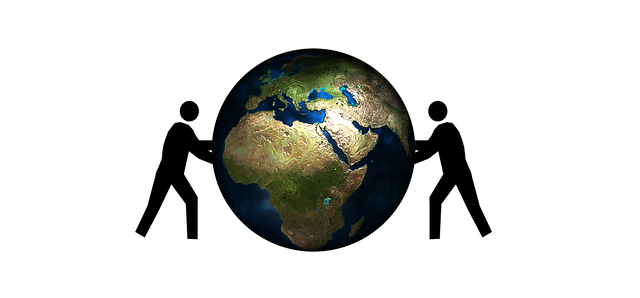 Free globe push come closer illustration