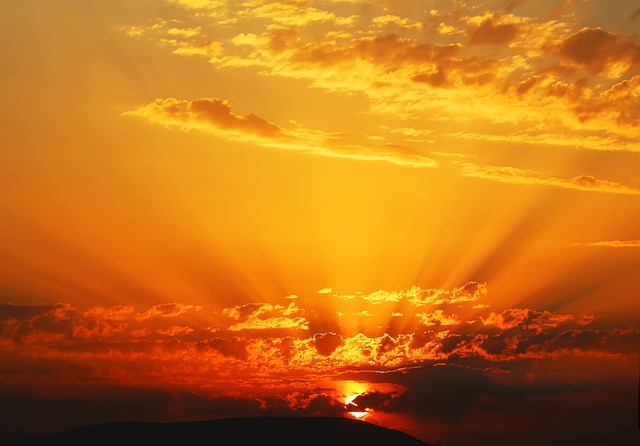 Sonnenuntergang, Sonne, Natur, Abend