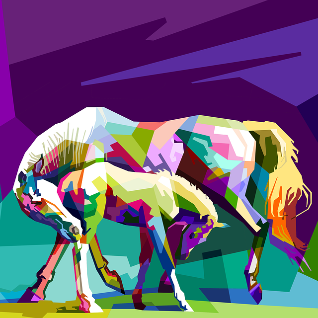 Tier, Bunt, Dekoration, Pferd, Design