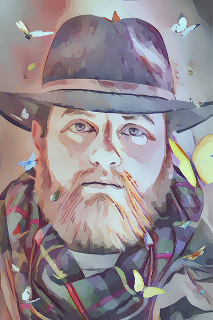 Free beard male serious illustration
