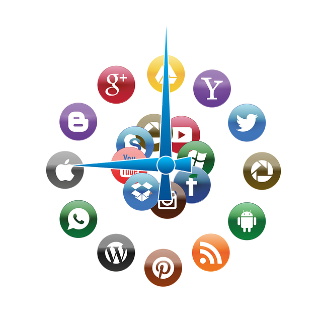 Free social media lifestyle clock illustration